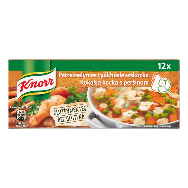 Ételízesítő KNORR Petrezselymes tyúkhúsleveskocka 120g