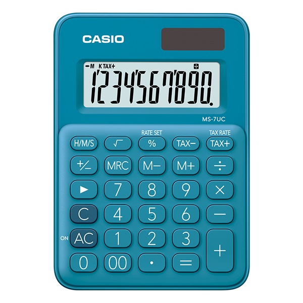 Számológép asztali CASIO MS 7 UC 10 digit kék