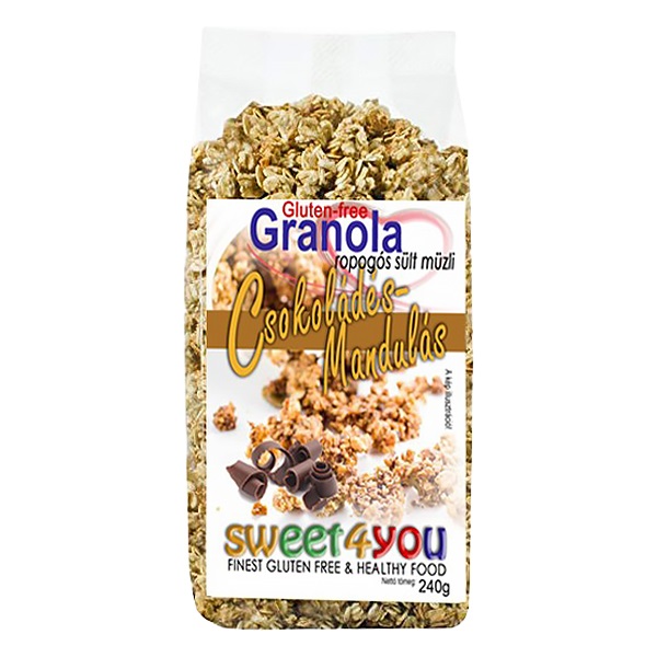 Granola DIA-WELLNESS csokoládés-mandulás gluténmentes 240g