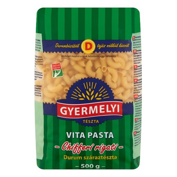 Száraztészta chifferini GYERMELYI Vita Pasta durum 500g