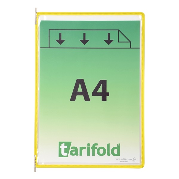 Bemutatótábla TARIFOLD A/4 álló felül nyitott sárga 10 db/doboz