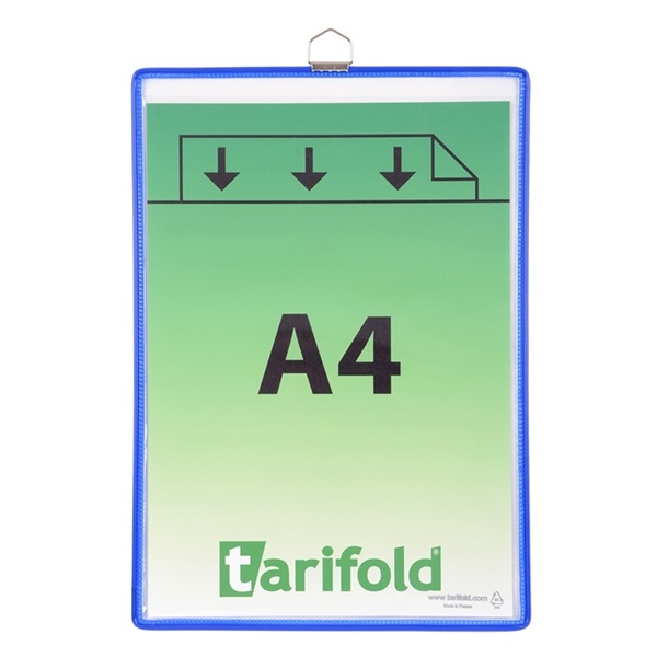 Bemutatótábla TARIFOLD A/4 függő felül nyitott kék 5 db/doboz