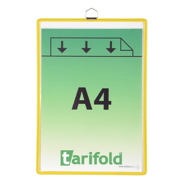 Bemutatótábla TARIFOLD A/4 függő felül nyitott sárga 5 db/doboz