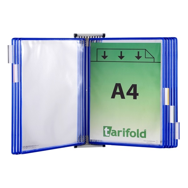 Fali tartó szett TARIFOLD A/4 fém + 10 db kék tábla