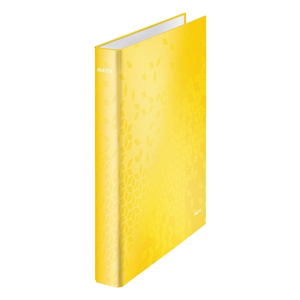 Gyűrűskönyv LEITZ Wow A/4 Maxi 40mm 4 gyűrű D alakú sárga