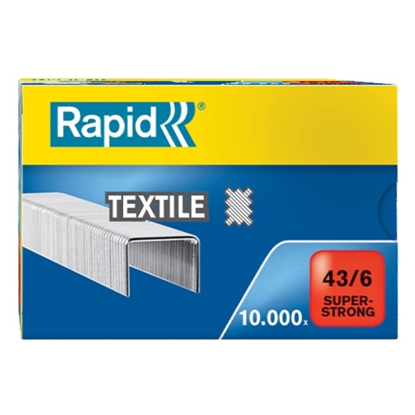 Tűzőkapocs Rapid Superstong 43/6 textil horganyzott 10000 db/doboz