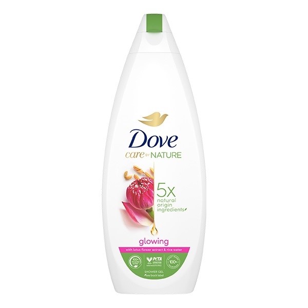 Krémtusfürdő DOVE Care by Nature Glowing lótuszvirág kivonattal és rizsvízzel 600ml