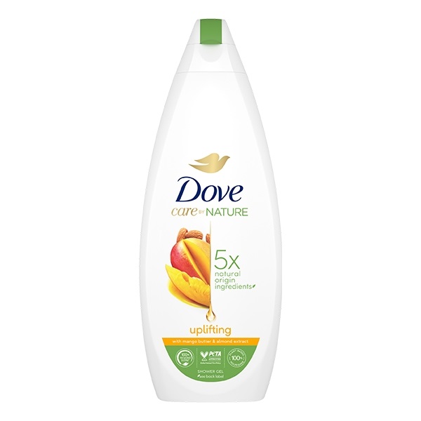 Krémtusfürdő DOVE Care by Nature Uplifting mangó vajjal és mandula kivonattal 600ml