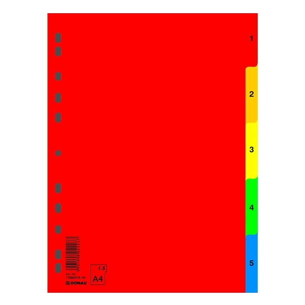 Regiszter DONAU A/4 műanyag 5 szín