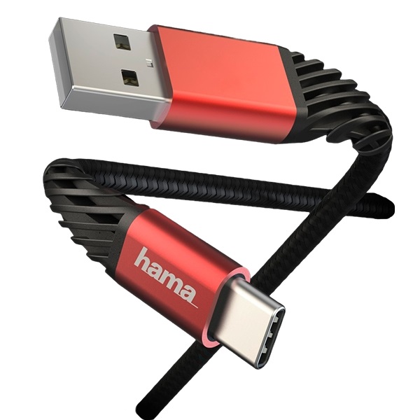 Adatkábel HAMA Extreme USB-C 1,5m fekete/piros