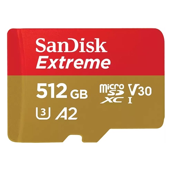 Memóriakártya SANDISK microSDXC Extreme U3 V30 512 GB  + adapter