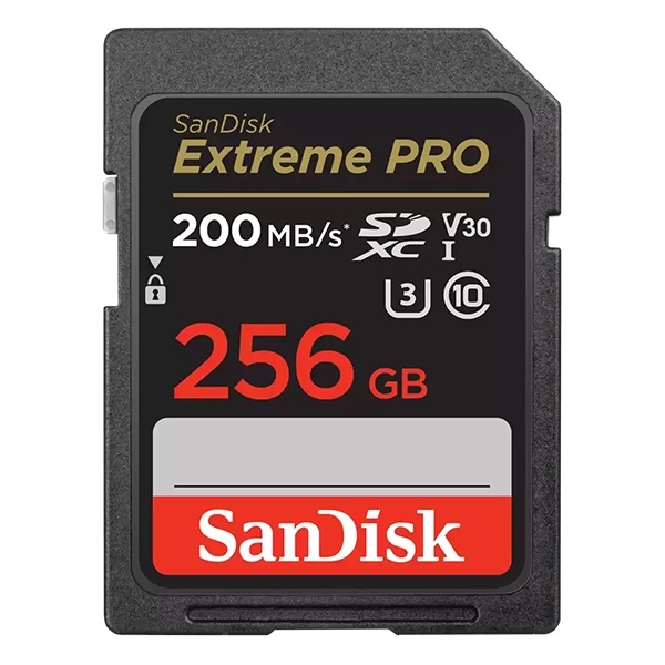 Memóriakártya SANDISK SDXC Extreme PRO U3 V30 256 GB