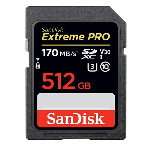 Memóriakártya SANDISK SDXC Extreme PRO U3 V30 512 GB
