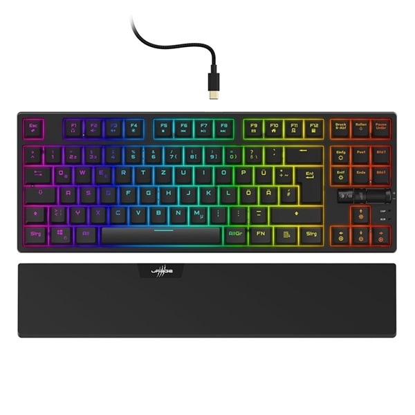 Billentyűzet vezetékes HAMA uRage M3chanical Exodus 860TKL mechanikus Blue switch RGB fekete