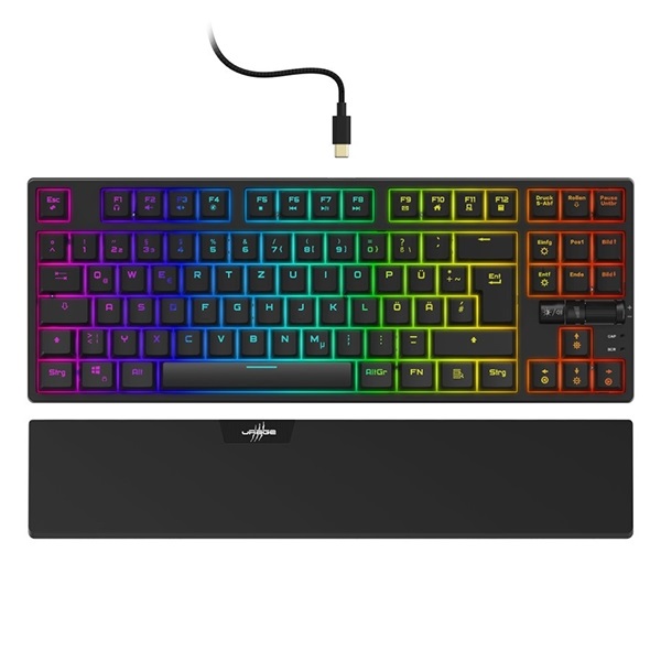 Billentyűzet vezetékes HAMA uRage M3chanical Exodus 860TKL mechanikus Red switch RGB fekete