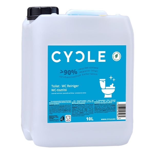 Toalett tisztító gél utántöltő CYCLE levendula és menta környezetbarát 10L