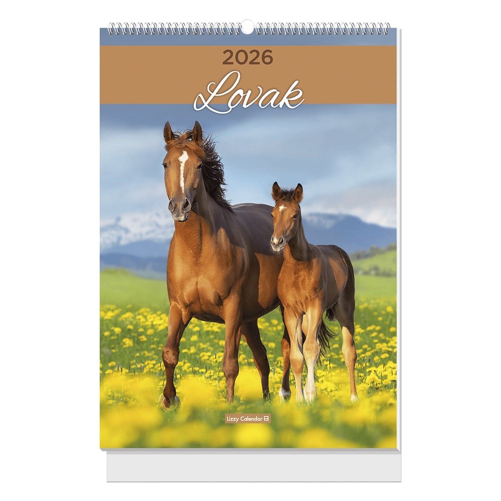 Falinaptár LIZZYCALENDAR B/4 álló spirálozott Lovak 2027