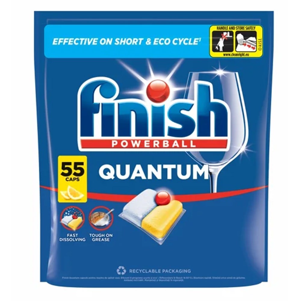 Mosogatógép tabletta FINISH Quantum Lemon 55 darab/doboz