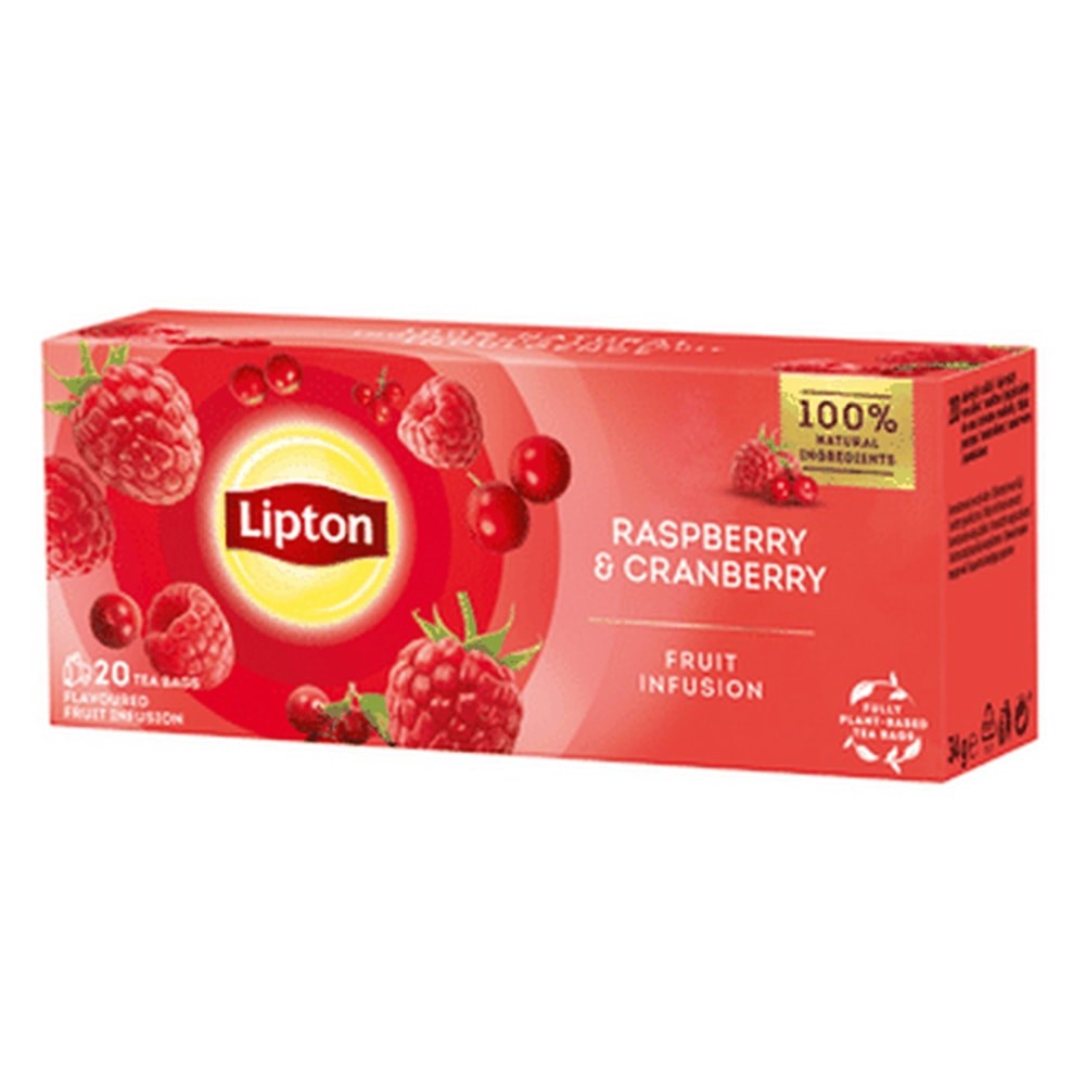 Gyümölcstea LIPTON Málna-Vörösáfonya 20 filter/doboz